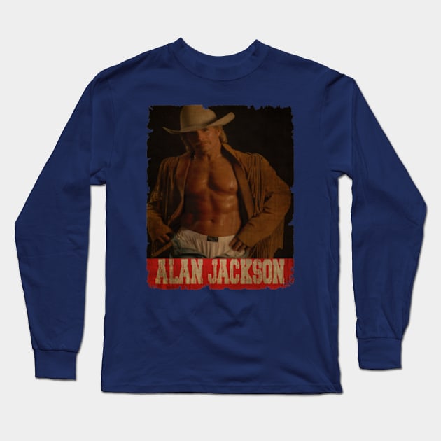 Alan Jackson - Vintage Long Sleeve T-Shirt by Teling Balak